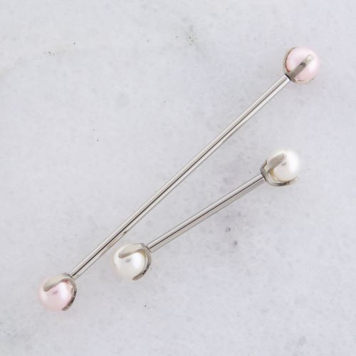 16G TITANIUM BARBELL WITH PEAR CLAW SET ENDS