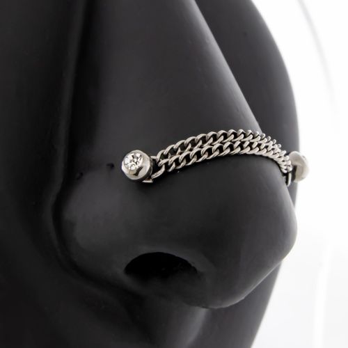 Titanium Internally Threaded Nose Chain Curation - Fallon