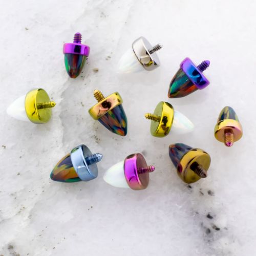 Titanium Internally Threaded End - Opal Cone/Spike 14G