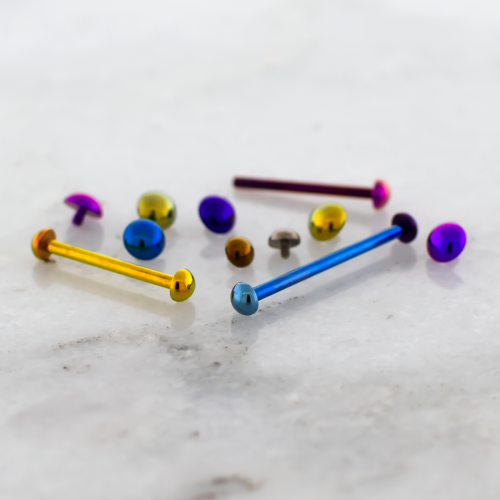 14G INTERNALLY THREADED TITANIUM BARBELL W/ DOMES 