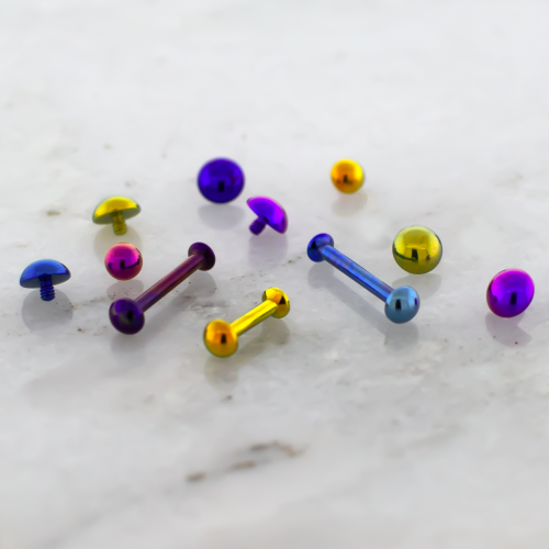 18G/16G Titanium Internally Threaded Labret w/ Dome