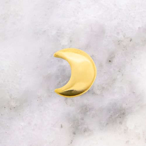 TEGAN'S TOOTH GEMS 18KT GOLD CRESCENT MOON OUTLINE