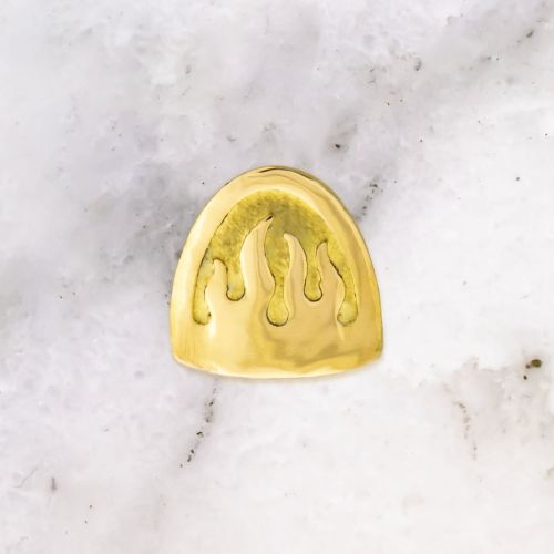 TEGAN'S TOOTH GEMS 18KT GOLD FLAME CAP