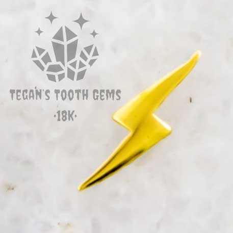 TEGAN'S TOOTH GEMS 18KT GOLD LIGHTNING BOLT