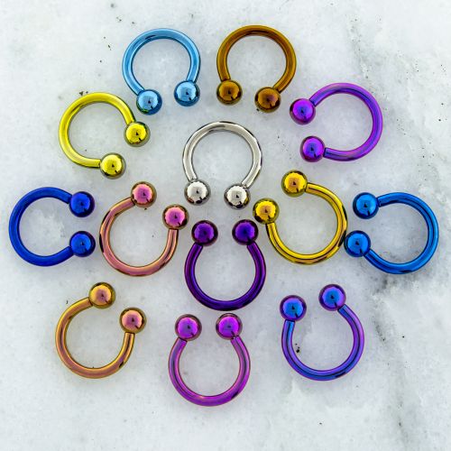 Titanium Internally Threaded Horseshoe - 14G w/Balls