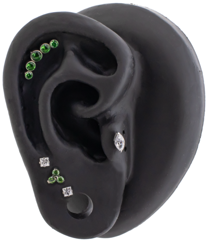 Titanium Internally Threaded- Trinity- Spring Green- Ear Curation