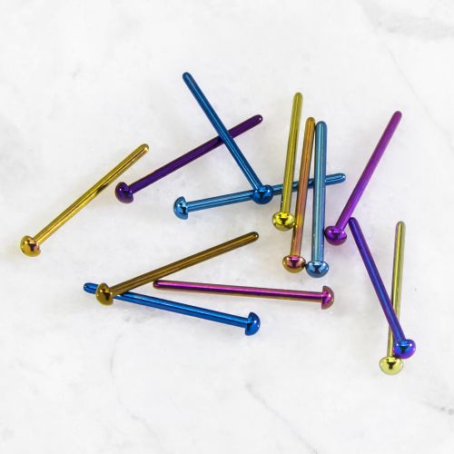 16G-20G TITANIUM DOME NOSE PINS