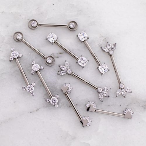 14G Titanium Internally Threaded Nipple Kit- 5 Pair- Option 4