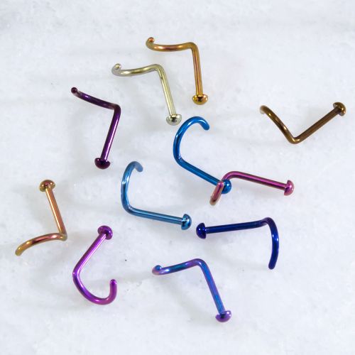 TITANIUM NOSE SCREW 16G 8MM LONG WITH DOME