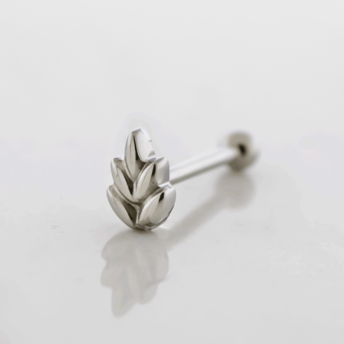 Titanium Internally Threaded Barbell With Leaf End