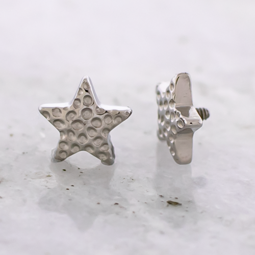 Titanium Internally Threaded Hammered Star End