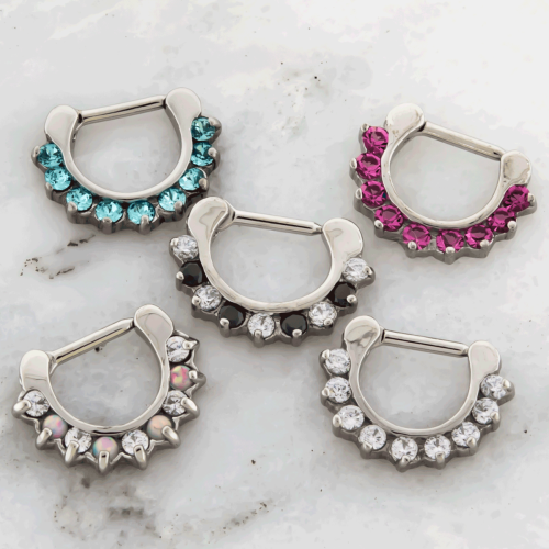 16G GEMMED SEPTUM CLICKERS