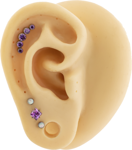 Titanium Internally Threaded- Roxie- Fancy Purple- Ear Curation