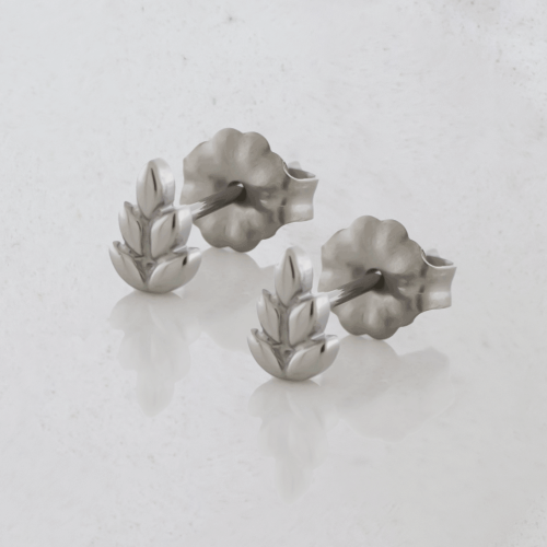 Titanium Threadless Earring Studs w/ 5 Leaf Ends 