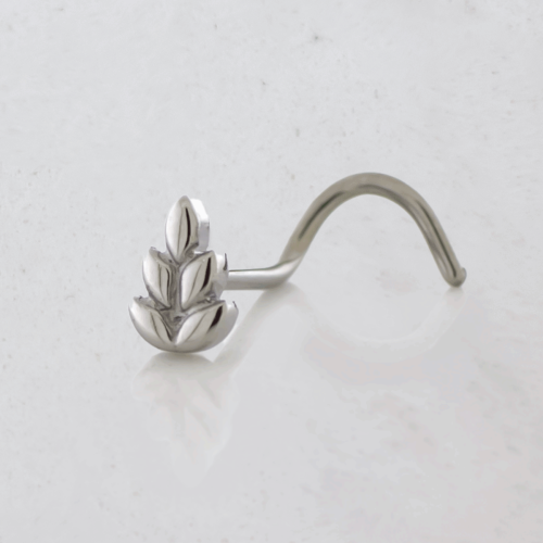 Titanium Threadless Nose Screw With Leaf End