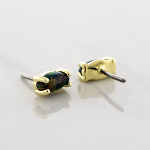 14Kt Gold Threadless End - Marquis Cut Opal